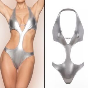 SKIMS Silver Women Swim One Piece Monokini